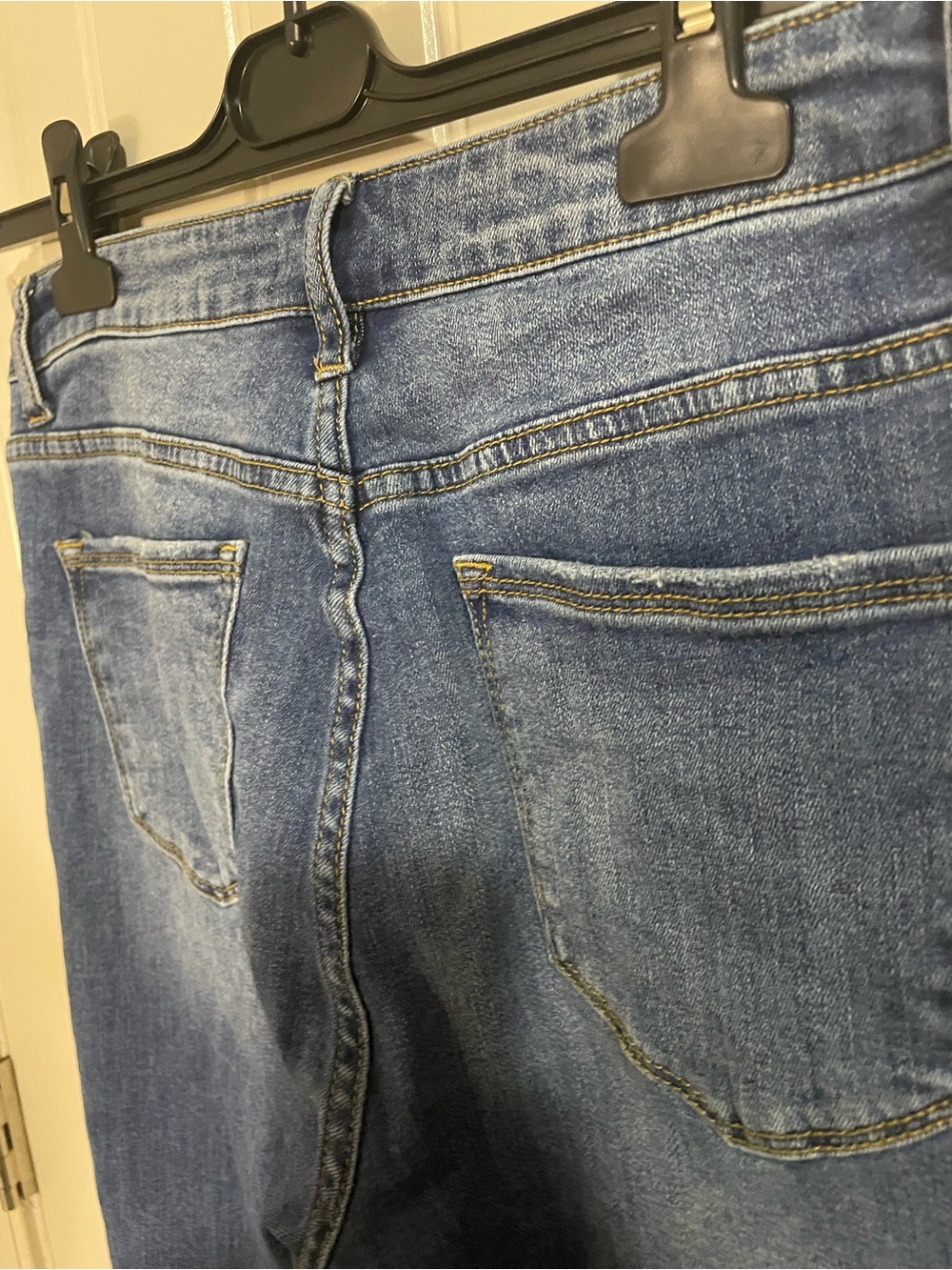 High-Rise Button-Fly Blue Flare Jeans - Picture 8 of 10